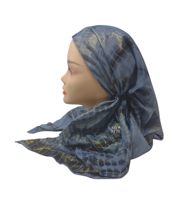 SG Navy/Gold Lurex Tie Dye Adjustable Pre-Tied Bandanna